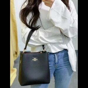 NWT Coach Small Town Bucket Bag Black/Oxblood Gold Hardware Still in Packaging